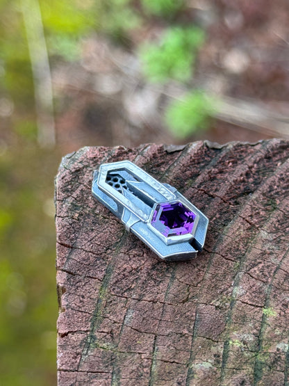Hex - Amethyst Pendant in Sterling Silver